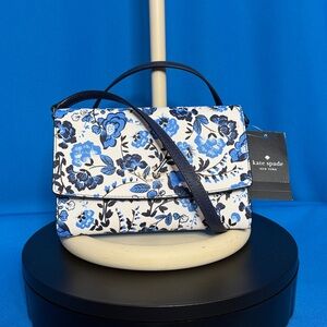 NEW / NWT KATE SPADE CROSSBODY / CLUTCH VASE FLORAL FLOWER BLUE MULTI PERRY BAG